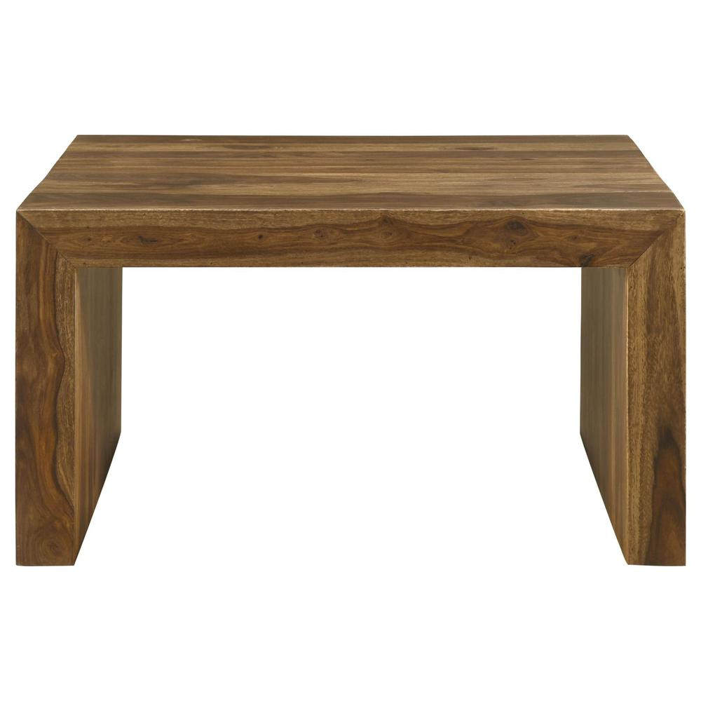 Boho Aesthetic Odilia Square Solid Wood Coffee Table Auburn | Biophilic Design Airbnb Decor Furniture 
