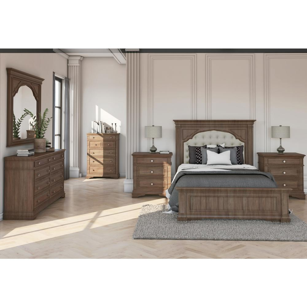 Highland Park Mediterranean Farmhouse King Bed - Driftwood - Mediterranean Tuscan Contemporary Home Decor Furniture