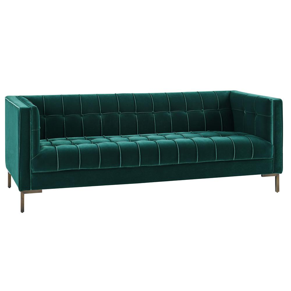 La Riviera Mediterranean Luxe Velvet Sofa - Mediterranean Italian Contemporary Home Decor Furniture