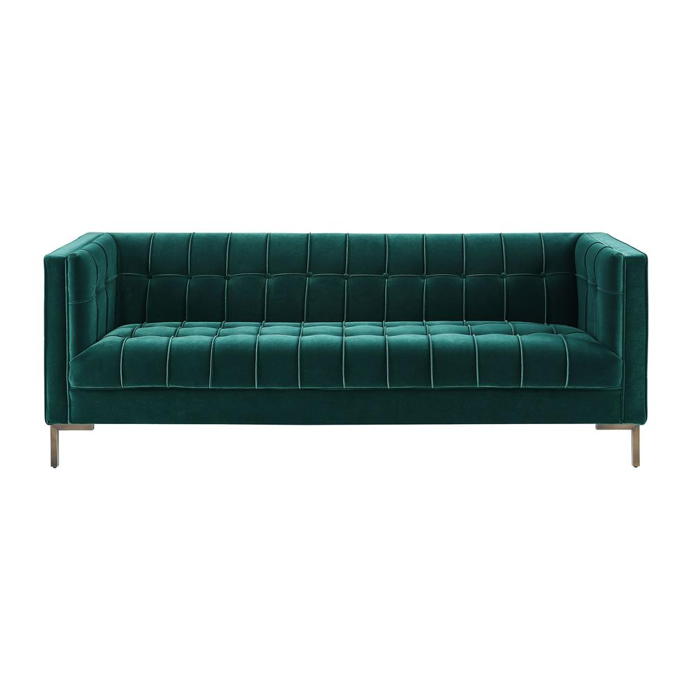 La Riviera Mediterranean Luxe Velvet Sofa - Mediterranean Italian Contemporary Home Decor Furniture