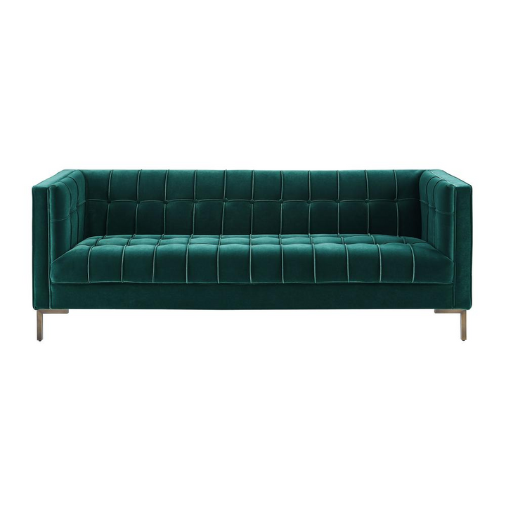 La Riviera Mediterranean Luxe Velvet Sofa - Mediterranean Italian Contemporary Home Decor Furniture