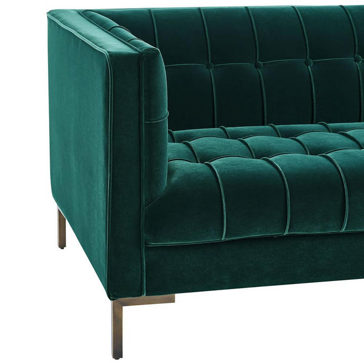 La Riviera Mediterranean Luxe Velvet Sofa - Mediterranean Italian Contemporary Home Decor Furniture