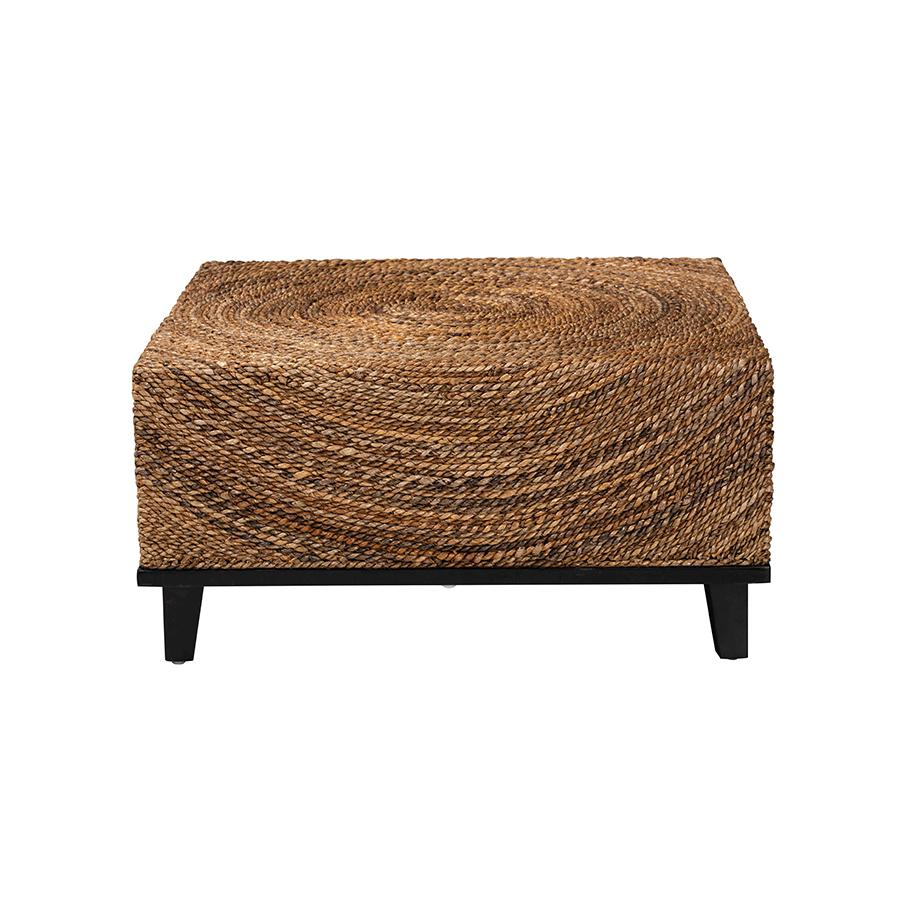 Boho Aesthetic Verino Bohemian Natural Seagrass Coffee Table | Biophilic Design Airbnb Decor Furniture 