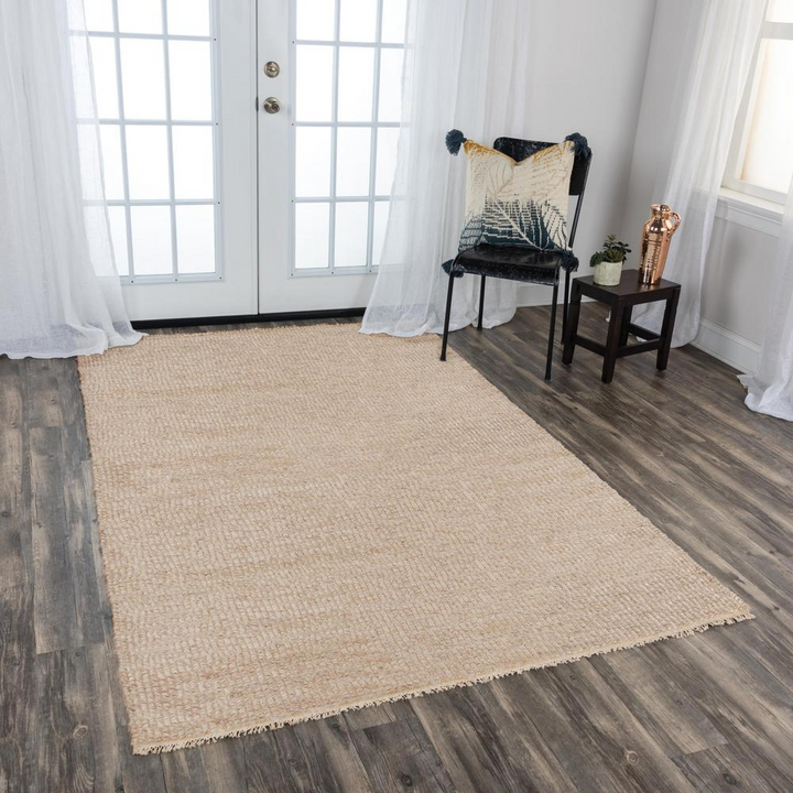 Sepia Hand Woven Flat Weave Pile Wool/ Polyester Rug, 5' x 7'6" - Mediterranean Italian Contemporary Home Decor Furniture