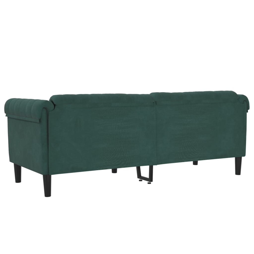 Boho Aesthetic vidaXL Sofa 3-Seater Dark Green Velvet | Biophilic Design Airbnb Decor Furniture 