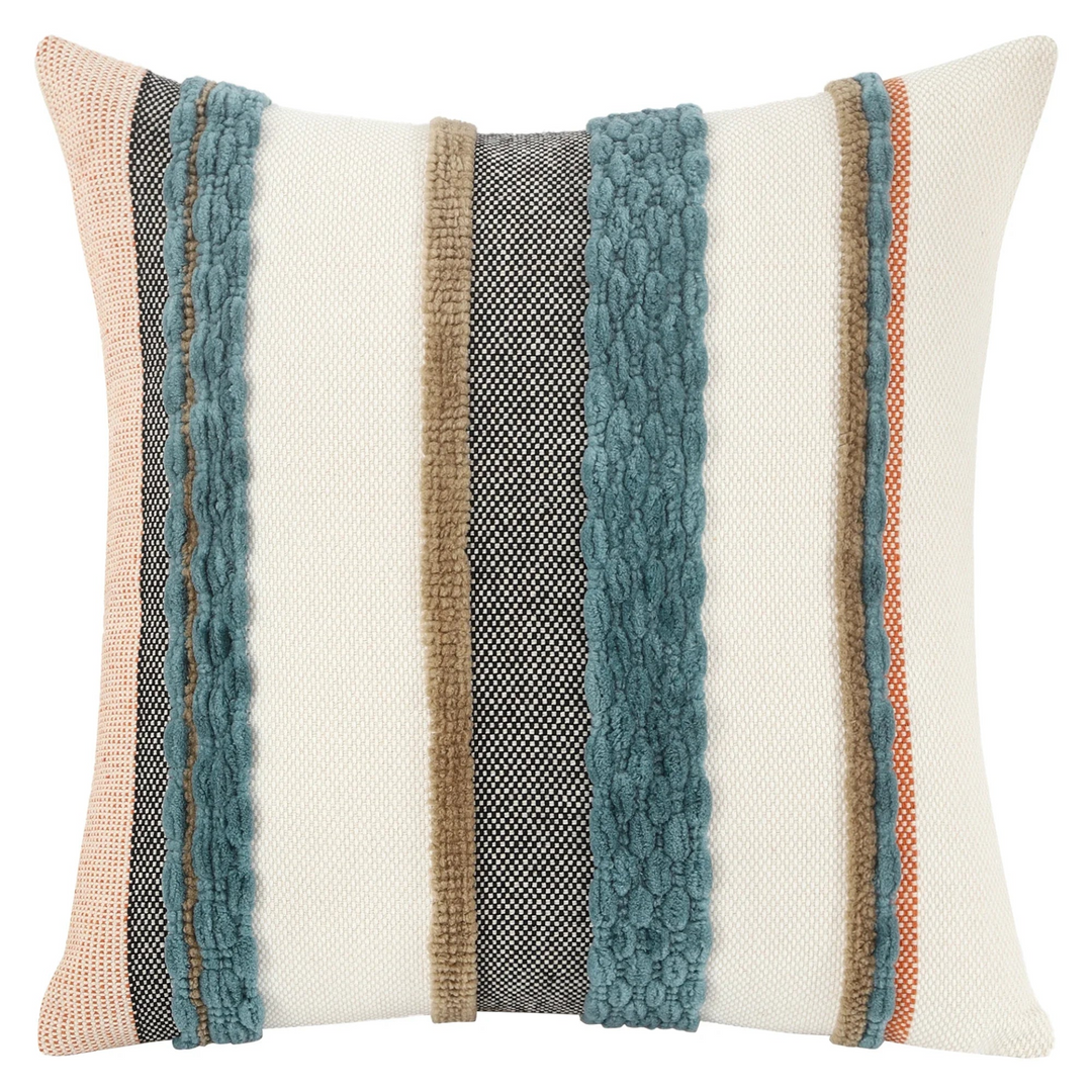 Boho Aesthetic Boho Striped Chenille Throw Pillowcases | Biophilic Design Airbnb Decor Furniture 