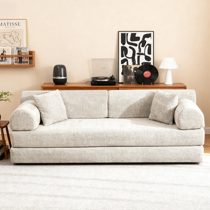 Buy farmhouse furniture Camel • Convertible Boucle Modern Cottage Farmhouse Style Sleeper Sofa Bed - Modern Cottage Farmhouse Furniture