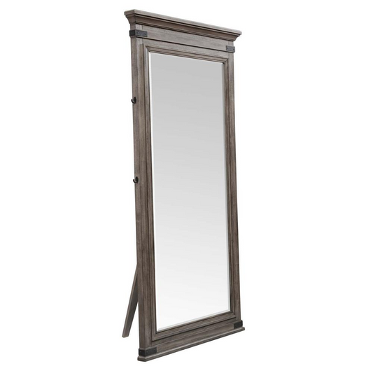 37 x 79 Floor Mirror in Brushed Steel - Mediterranean Italian Contemporary Home Decor Furniture