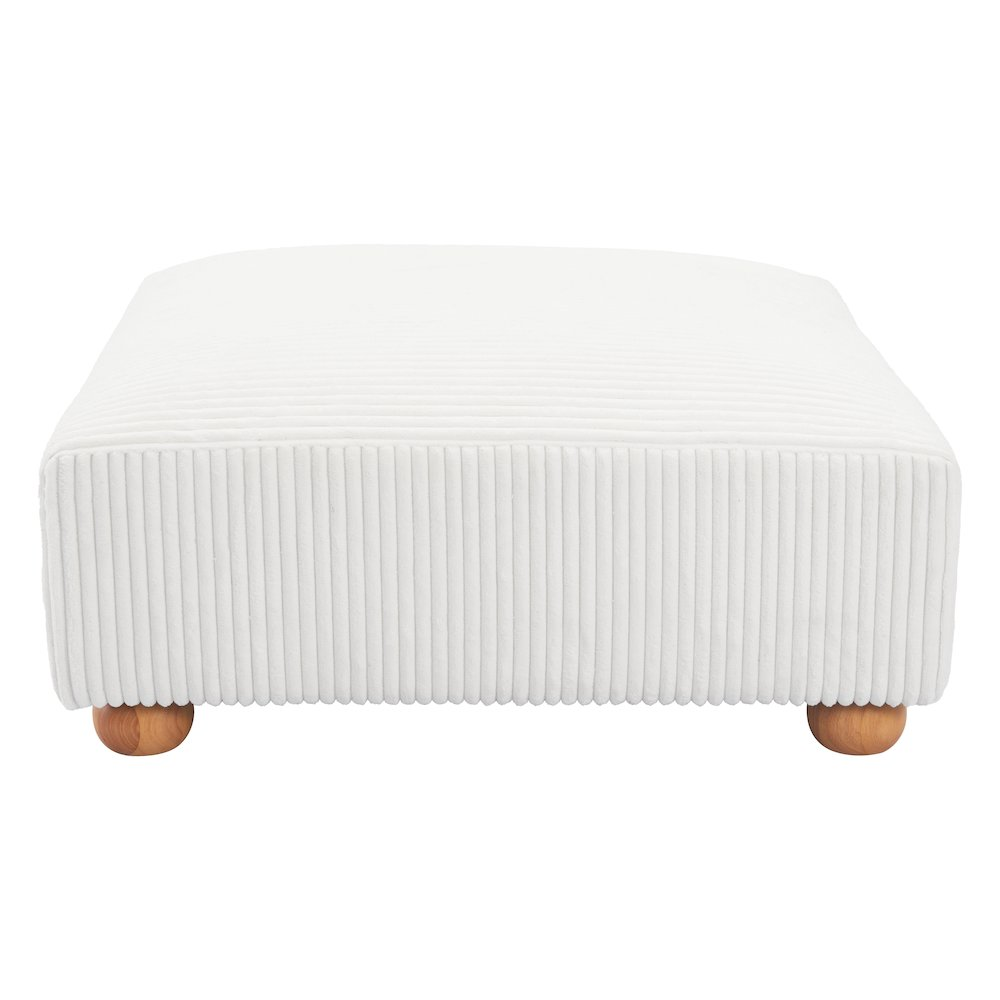 Boho Aesthetic Tayte Large Luxury White Ottoman | Biophilic Design Airbnb Decor Furniture 