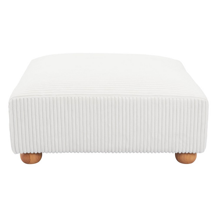 Boho Aesthetic Tayte Large Luxury White Ottoman | Biophilic Design Airbnb Decor Furniture 