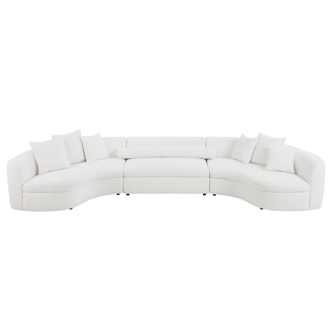 Boho Aesthetic Oversized Modern 3 Pieces Upholstered Sofa Ultimate Comfort 6-8 Seater Couches for Living Room, Office WHITE | Biophilic Design Airbnb Decor Furniture 