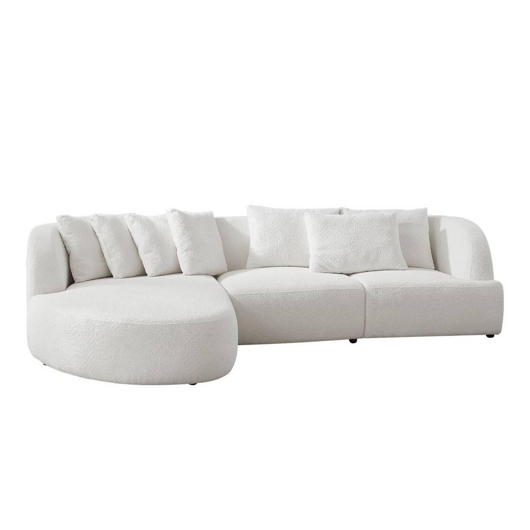 Boho Aesthetic Le Lille |  Gray Modern Minimalist  Soft Curved Combination Sofa | Biophilic Design Airbnb Decor Furniture 
