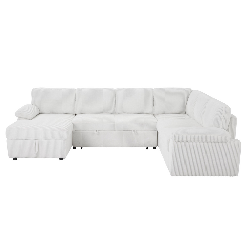 Boho Aesthetic Le Arezzo - Oversized Modular Storage Sectional Sofa Couch for Home Apartment Office Living Room,Free Combination L/U Shaped Corduroy Upholstered Deep Seat Furniture Convertible Sleeper Sofabed LEFT | Biophilic Design Airbnb Decor Furniture 