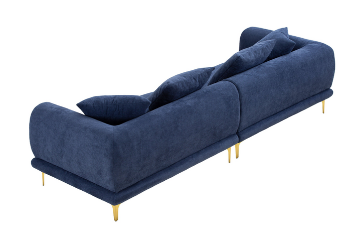 Boho Aesthetic 108.3'' Modern Sofa Couch 4-Seater Fabric Sofa for Livingroom Office BLUE | Biophilic Design Airbnb Decor Furniture 