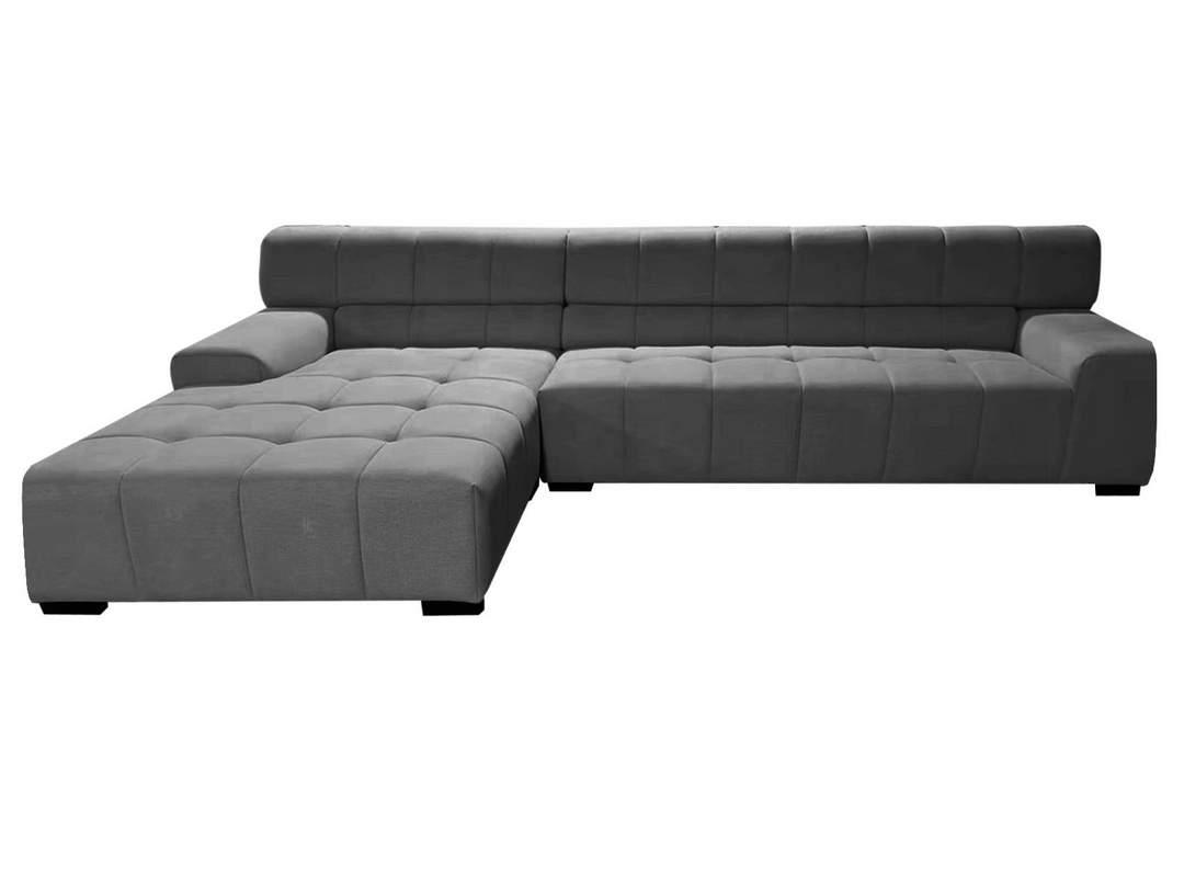 Boho Aesthetic 125.98" Sectional Sofa Dark Grey | Biophilic Design Airbnb Decor Furniture 