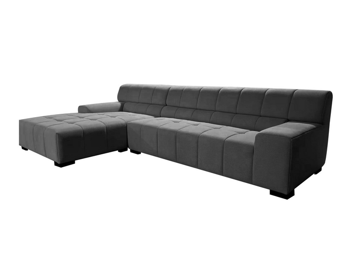 Boho Aesthetic 125.98" Sectional Sofa Dark Grey | Biophilic Design Airbnb Decor Furniture 