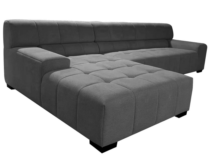 Boho Aesthetic 125.98" Sectional Sofa Dark Grey | Biophilic Design Airbnb Decor Furniture 