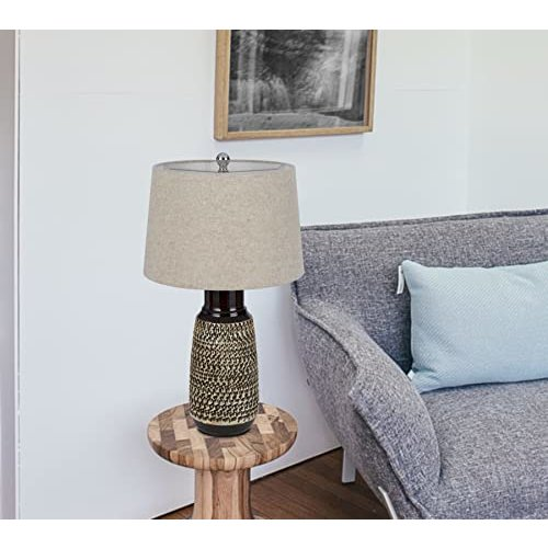 Boho Aesthetic 150W 3 Way Scottsboro Ceramic Table Lamp | Biophilic Design Airbnb Decor Furniture 