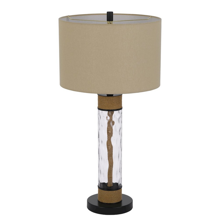 Boho Aesthetic 150W 3 Way Bartow Glass/Metal Table Lamp | Biophilic Design Airbnb Decor Furniture 