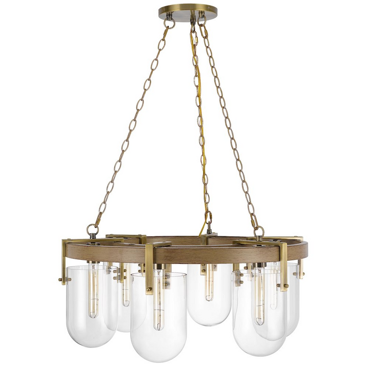 Boho Aesthetic Stovall 60W X 6 Metal/Glass Chandelier | Biophilic Design Airbnb Decor Furniture 