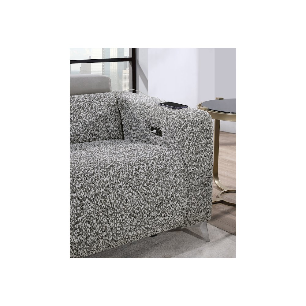 Boho Aesthetic Taupe/Dark Grey 36 Power Reclining Sofa | Biophilic Design Airbnb Decor Furniture 