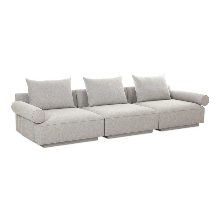 Boho Aesthetic Rosello Modular Sofa Light Grey | Biophilic Design Airbnb Decor Furniture 