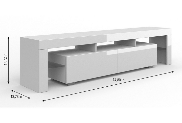 Buy farmhouse furniture Panama White gloss Luxury Modern Poland TV Stand - Modern Cottage Farmhouse Furniture