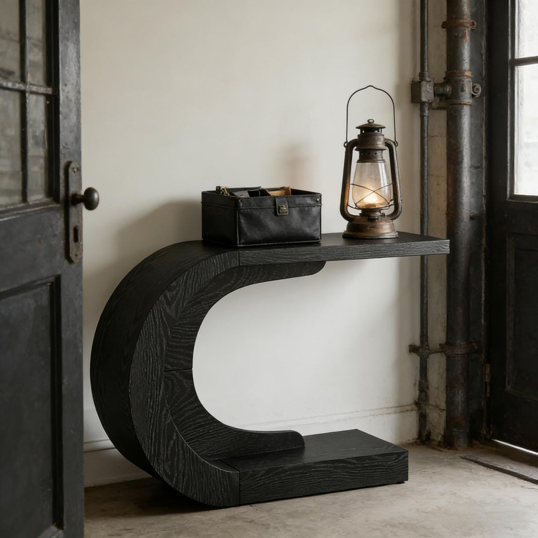 Modern Italian Black Moon End Table