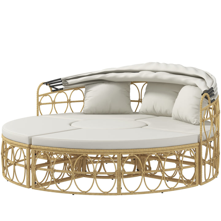 Buy farmhouse furniture European Patio Round Outdoor Daybed Furniture Set - Modern Cottage Farmhouse Furniture