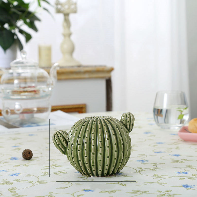 Buy farmhouse furniture Mediterranean Moroccan Southwestern Style Ceramic Cactus Vase - Modern Cottage Farmhouse Furniture