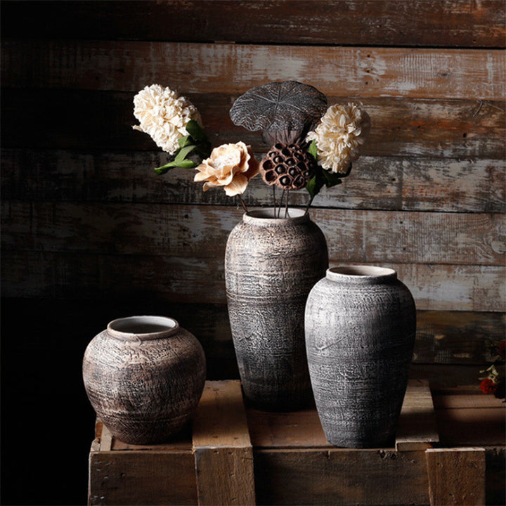 Buy farmhouse furniture Pericelli II | Vintage Mediterranean Luxury Ceramic Floor-standing Large Vase - Modern Cottage Farmhouse Furniture