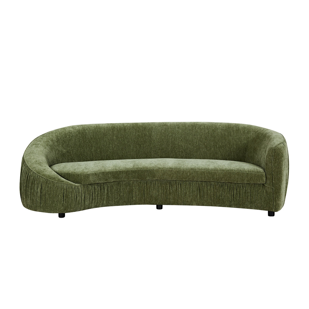 Buy farmhouse furniture 92.13 Inch Upholstered Curved Sage Green 4-Seat Sofa - Modern Cottage Farmhouse Furniture