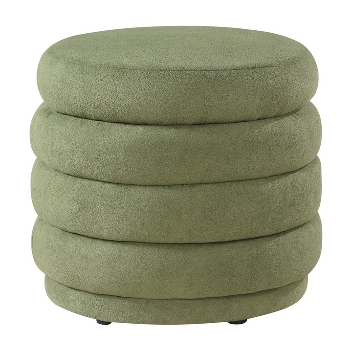 Boho Aesthetic Cecil Sage Luxury Storage Ottoman | Biophilic Design Airbnb Decor Furniture 