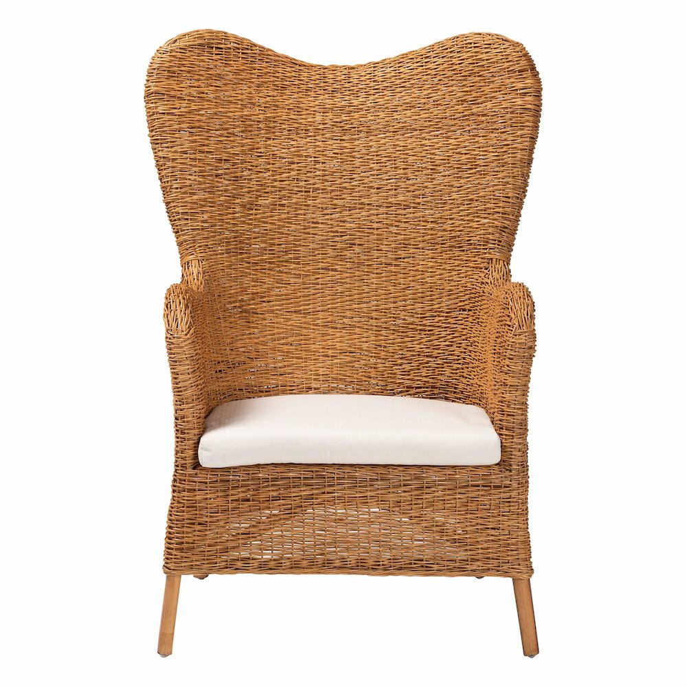 Boho Aesthetic Terra Bohemian Light Honey Rattan Arm Chair | Biophilic Design Airbnb Decor Furniture 