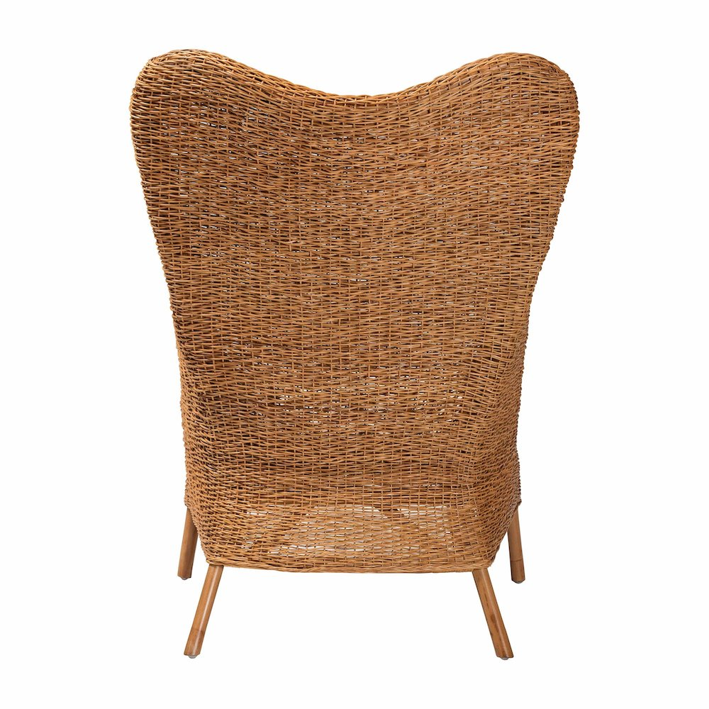 Boho Aesthetic Terra Bohemian Light Honey Rattan Arm Chair | Biophilic Design Airbnb Decor Furniture 