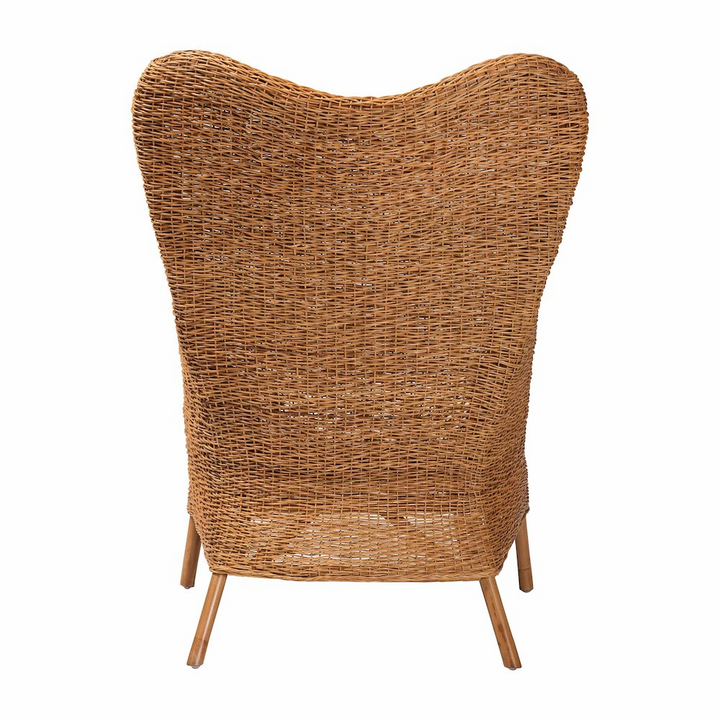 Boho Aesthetic Terra Bohemian Light Honey Rattan Arm Chair | Biophilic Design Airbnb Decor Furniture 