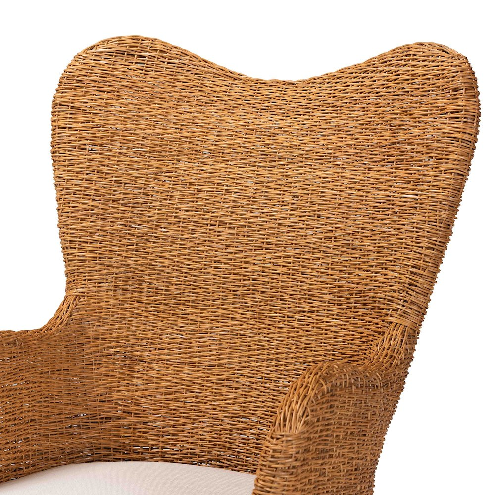 Boho Aesthetic Terra Bohemian Light Honey Rattan Arm Chair | Biophilic Design Airbnb Decor Furniture 