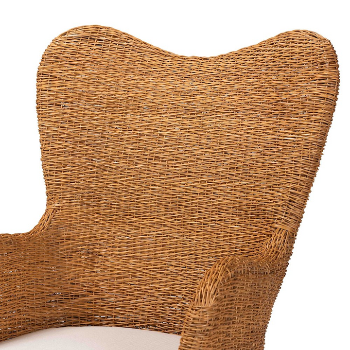 Boho Aesthetic Terra Bohemian Light Honey Rattan Arm Chair | Biophilic Design Airbnb Decor Furniture 