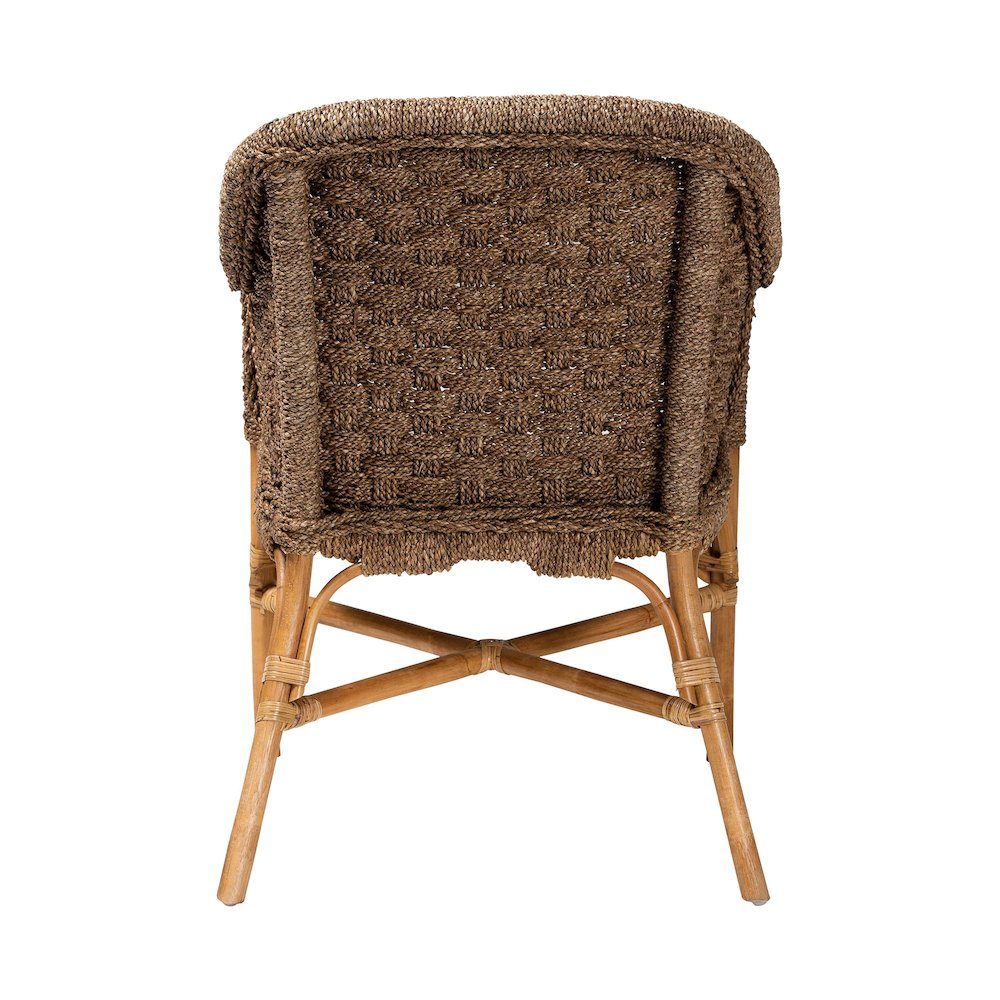 Boho Aesthetic Luis Bohemian Natural Seagrass and Rattan Arm Chair | Biophilic Design Airbnb Decor Furniture 