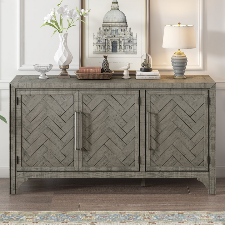 Boho Aesthetic Modern Entryway Storage Cabinet Sideboard | Biophilic Design Airbnb Decor Furniture 