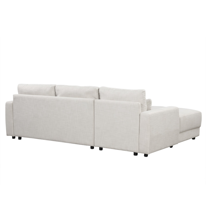 Boho Aesthetic L-shaped Modular Sectional Sofa with Removable Back Cushions and 3 Pillows, Suitable for Living rooms, Offices, and Apartments | Biophilic Design Airbnb Decor Furniture 