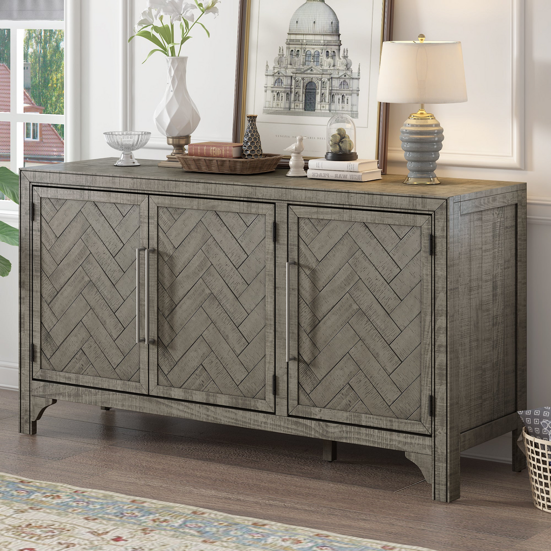 Boho Aesthetic Modern Entryway Storage Cabinet Sideboard | Biophilic Design Airbnb Decor Furniture 