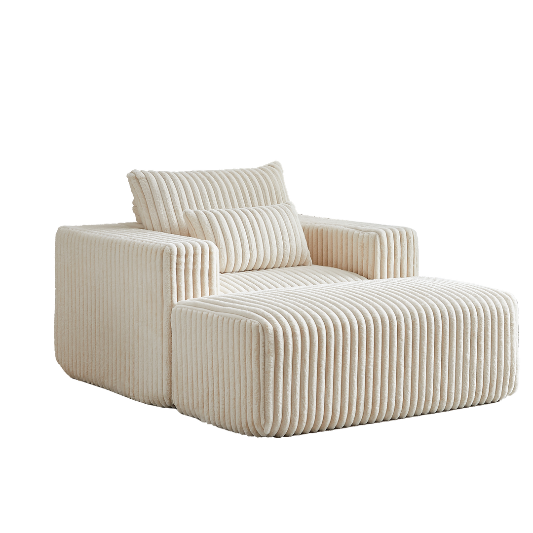 Boho Aesthetic Italian Corduroy Sponge Sofa Lounge Chair | Biophilic Design Airbnb Decor Furniture 