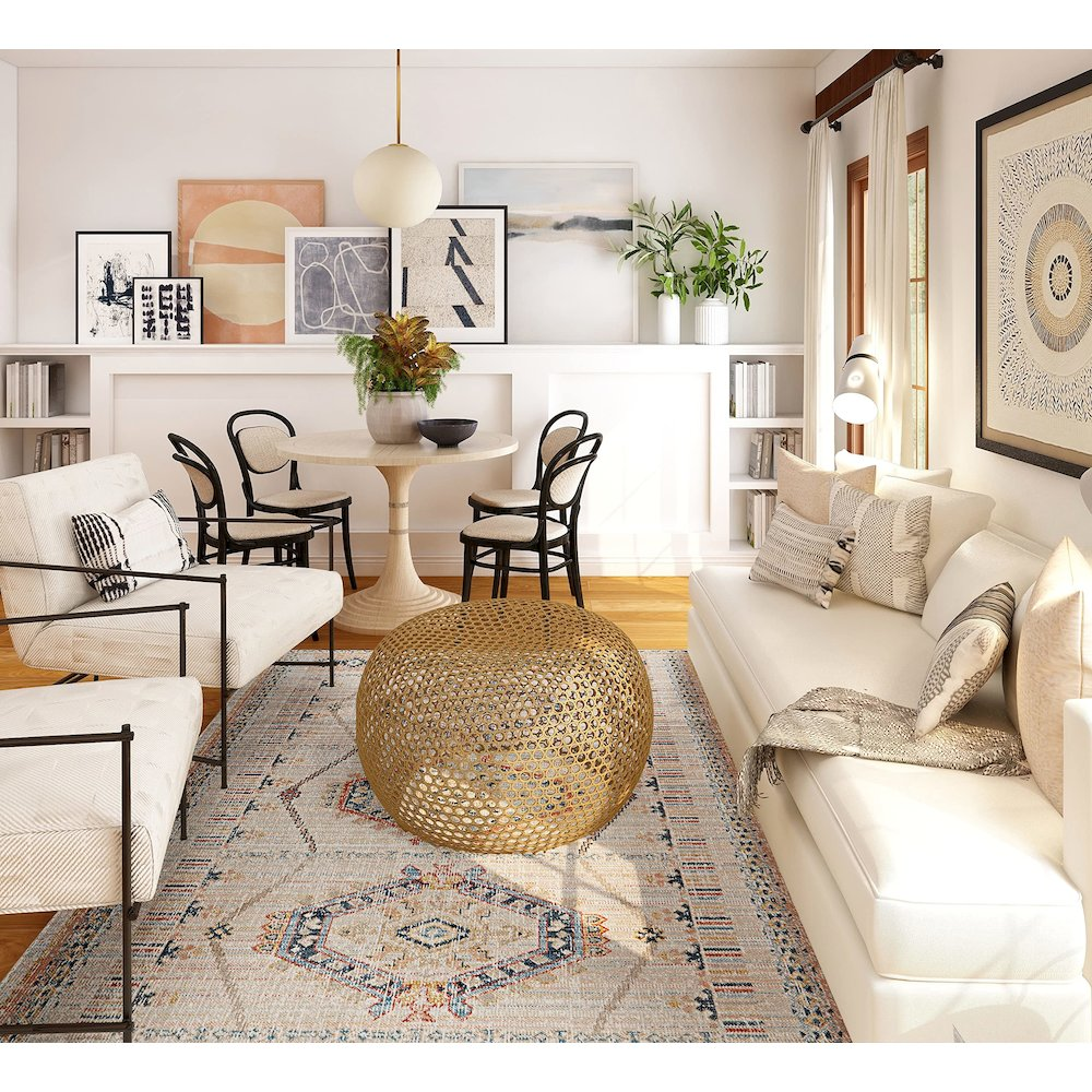 Buy farmhouse furniture Great Zero Lana Ivory & Terracotta 8x10, Rug - Modern Cottage Farmhouse Furniture