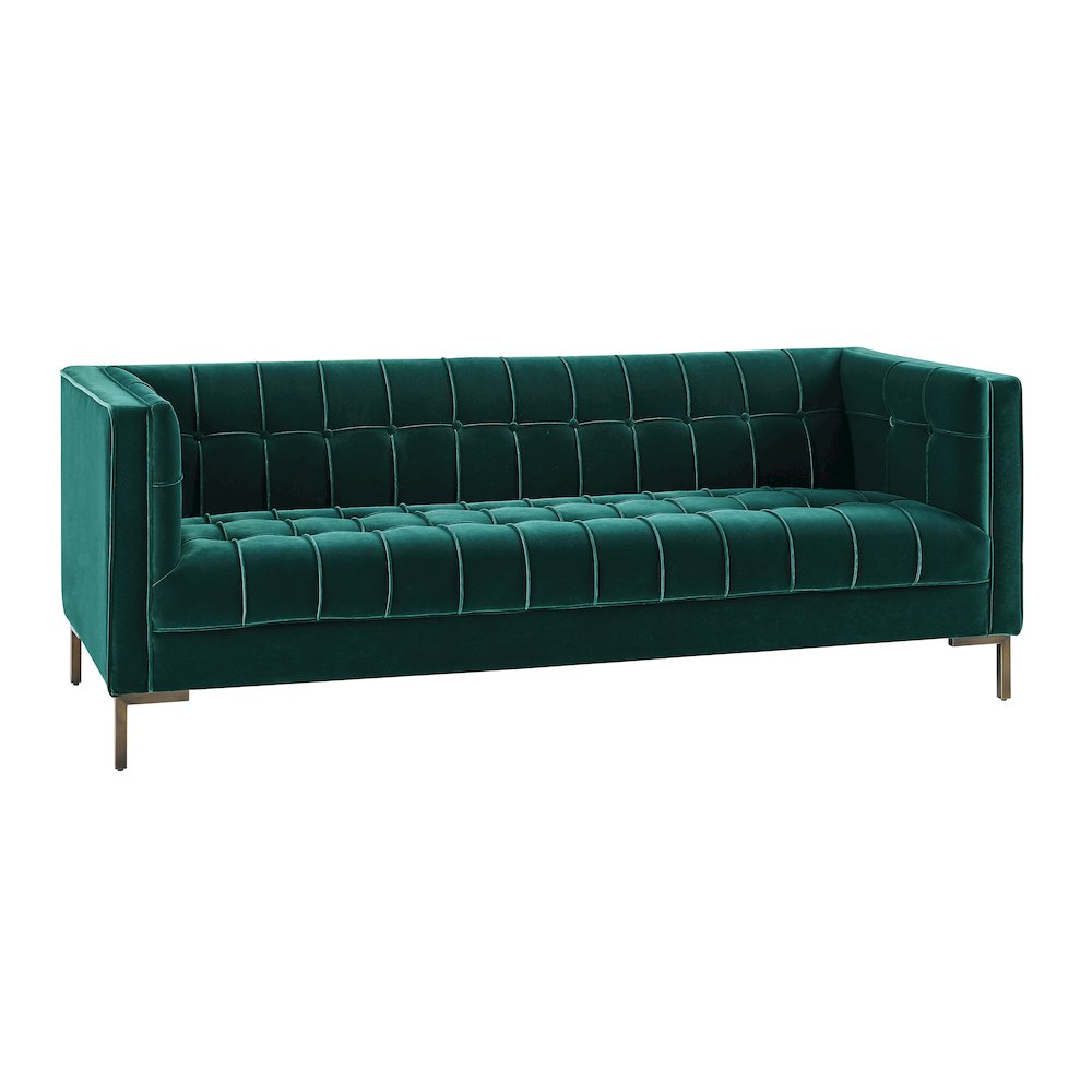 La Riviera Mediterranean Luxe Velvet Sofa - Mediterranean Italian Contemporary Home Decor Furniture