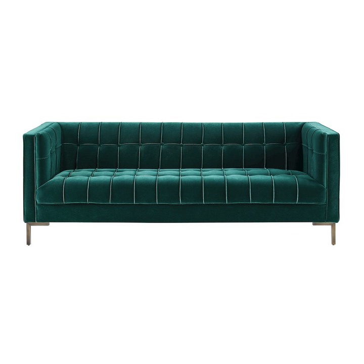 La Riviera Mediterranean Luxe Velvet Sofa - Mediterranean Italian Contemporary Home Decor Furniture