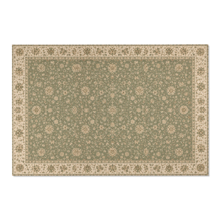Sage Green Vintage Floral Cottage-Style Area Rug