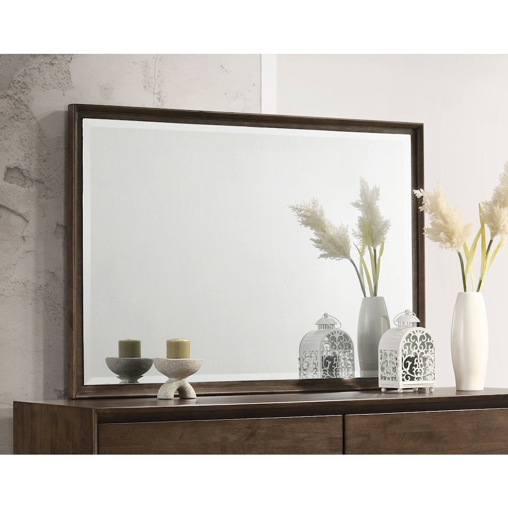 Buy farmhouse furniture Glenwood Dresser Mirror Warm Brown - Modern Cottage Farmhouse Furniture