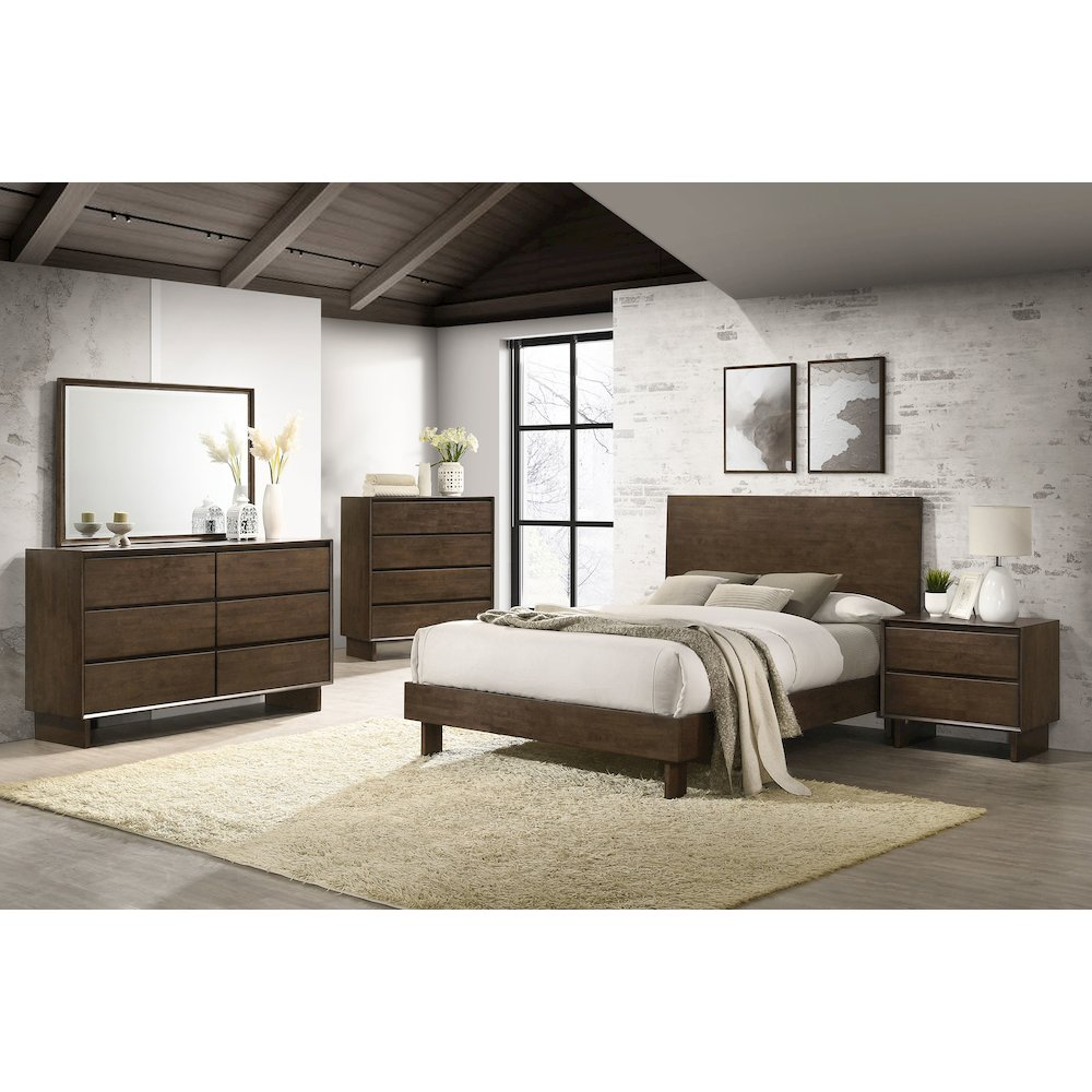Buy farmhouse furniture Glenwood Dresser Mirror Warm Brown - Modern Cottage Farmhouse Furniture