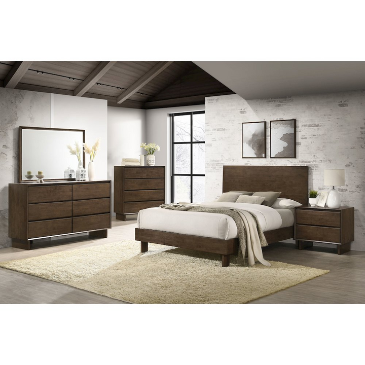 Buy farmhouse furniture Glenwood Dresser Mirror Warm Brown - Modern Cottage Farmhouse Furniture